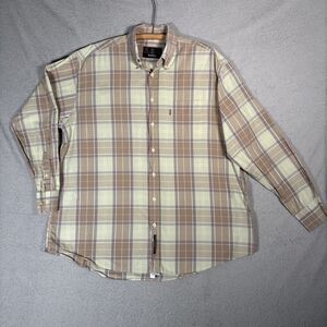 Barbour Shirt Men’s Size XL Plaid Button Up Long Sleeve Camping Earth Tones‎